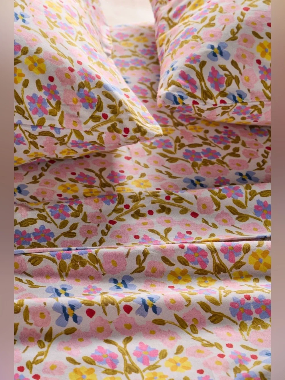 Anthropologie MINDTHEGAP Organic Cotton Sateen Printed Sheet Set, Susie Q, Full